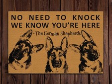 Welcome Mat for Front Door,The German Shepherd Dog Door Mat Indoor Outdoor En...