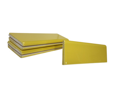 Sunflower Yellow Ceramic Wall Tile Bullnose Backsplash Curved Edge Subway Trim