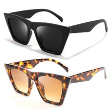 FEISEDY Vintage Square Cat Eye Sunglasses Women Trendy Cateye Sunglasses B2473