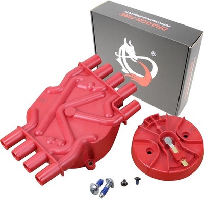 DRAGON FIRE PERFORMANCE Heavy Duty Distributor Cap and Rotor Set Red 