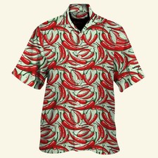 Chilli Pepper Pattern Print Design Hawaiian S...