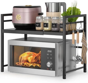 Microwave Oven Rack, Expandable Microwave Stand Countertop Kitchen Utensils Tabl