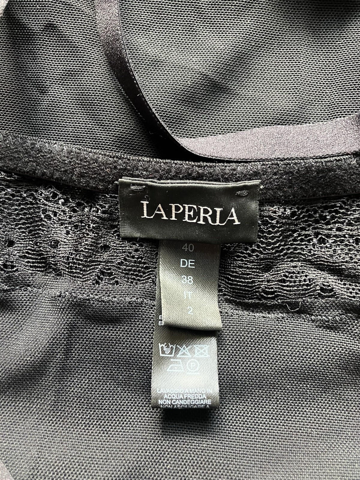 La Perla Black Sheer Lace Babydoll Chemise Lingerie Dress IT 40 / US S image 7