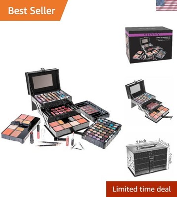 Holiday Exclusive 72-Piece All-in-One Makeup Kit in Elegant Black - Gift Ready