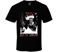 Scarface Tony Montana Let it Snow ugly Christmas sweater style t-shirt