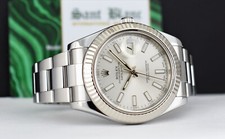 ROLEX - 18kt White Gold & SS DateJust II Silver Index Dial 116334 - SANT BLANC 6