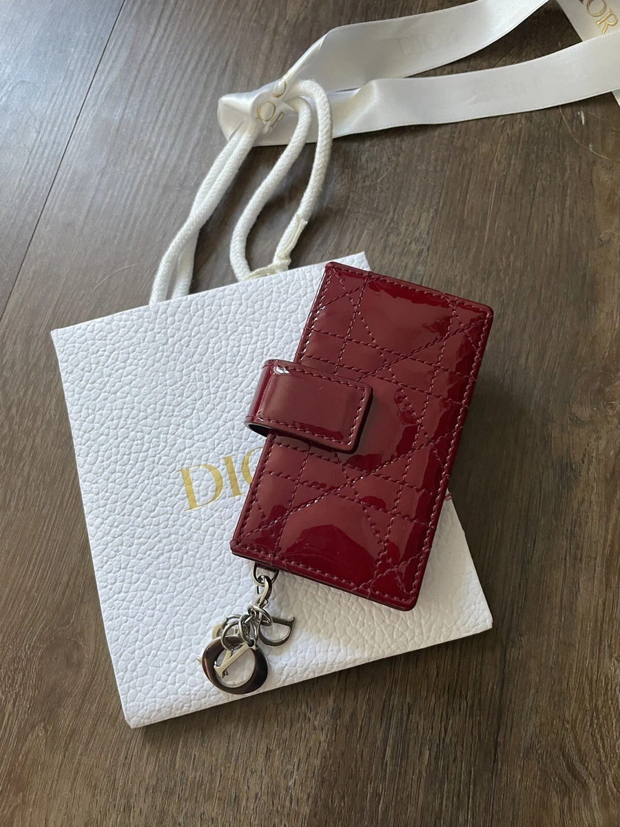 Authentic Dior 5 Gusset Card Holder - Patent Red