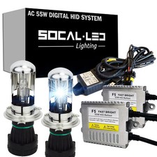 Socal-led Ac 55w H4 9003 Hid Bi-xenon Kit High Power Dual Beam Headlight Bulbs