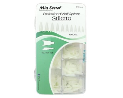 Mia Secret Professional Nail System Stiletto Tips (Natural) 500pcs