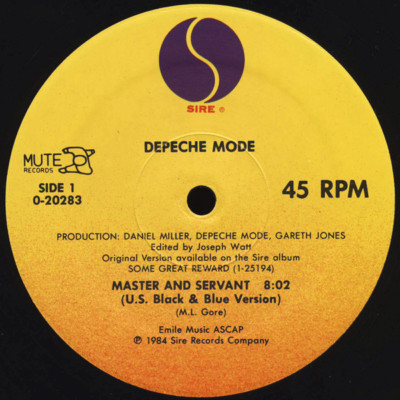 Depeche Mode ‎– Master And Servant (U.S. Black & Blue