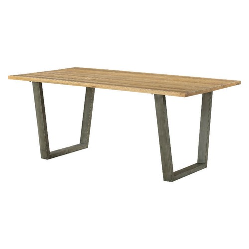 Reclaimed & Steel Rectangular Dining Table. Baumhaus Urban Elegance, 5 Yr G'Tee. - Picture 2 of 4