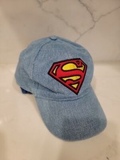 DC comics Official Superman Blue Denim Adjustable Youth Baseball Ball Cap Hat