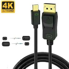  Lot Of 6 HOTRON 6 Feet Mini DP DisplayPort to Male DisplayPort Cable - Black