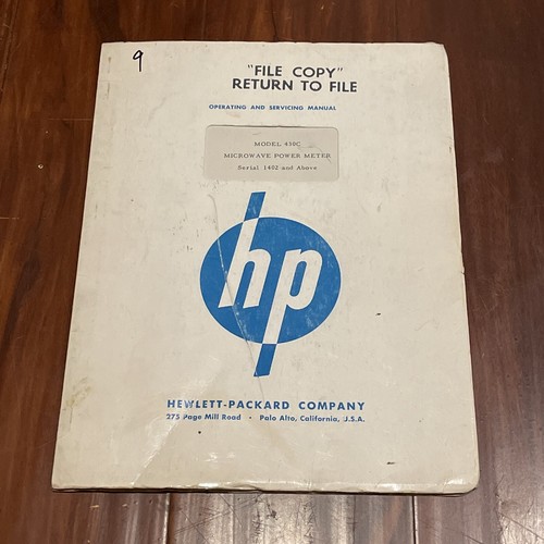 HP 430C Mikrowellen-Leistungsmesser Betriebs- & Serviceanleitung 430C001-2 - Bild 1 von 3
