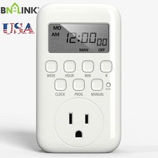 BN-LINK 15A 125V LCD Display in Programmable Digital Timer Weekly Switch Outlet