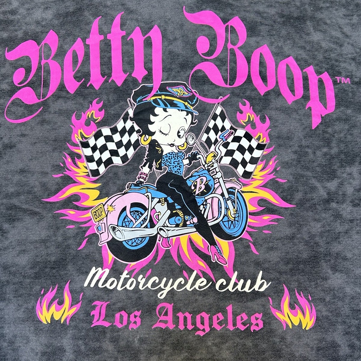 Betty Boop Hoodie Womens Medium Born to Ride Motorcycle Club Los