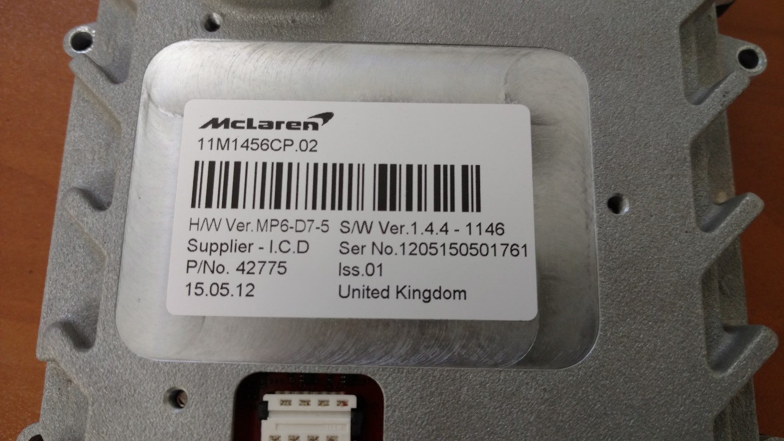 MCLAREN CENTER CONTROL NAVIGATION SCREEN CONSOLE SWITCH OEM 11M1456CP .02
