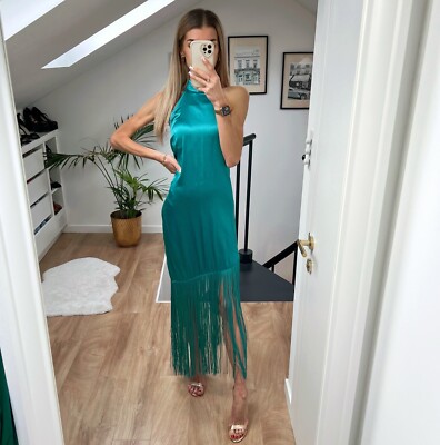 zara blue fringe dress ZARA. Short fringed dress with open back. TS  Hibuy market