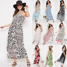 Women's Strapless Maxi Dress Plus Size Tube Top Long Skirt Sundress Party Dress