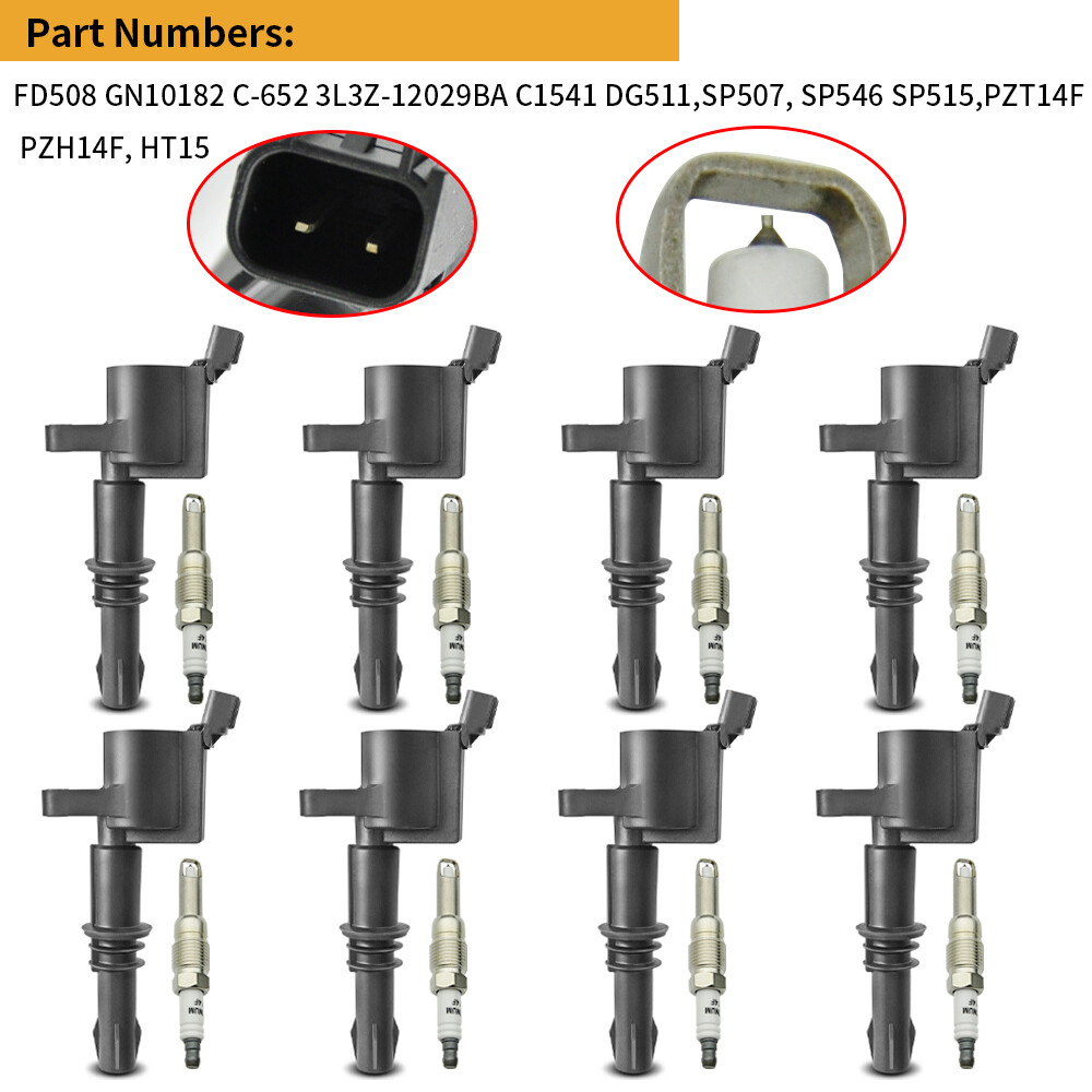 A-Premium Set Of 8 Ignition Coil Pack And Iridium Spark Plugs Compatible With Ford Expedition F-150 F-250 F-350 Super Duty & Lincoln Mark LT Navigator 2005-5008 In | Whizz Coil Packs - Foto 5