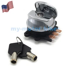 Chrome Ignition Key Switch Kit for Harley 71313-96A FXD DYNA SUPER GLIDE 08-2010