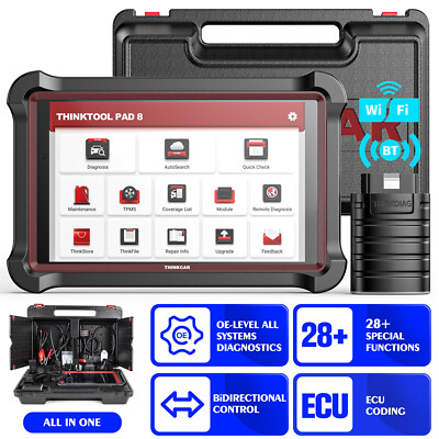 ThinkTool Pad8 Bidirectional OBD2 Scanner Car Diagnostic Scan Tool Key Coding