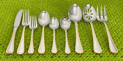Wallace GOLD ROYAL BEAD Stainless Gold Accent 18/8 Flatware SMART CHOICE E23N