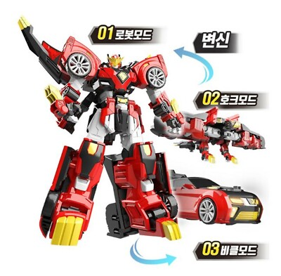 Mini Force 2021 TRI HAWK KING Red Vehicle 3-Stage Transformer