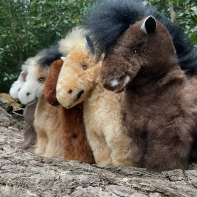 7,5 Zoll -10 Zoll Pony/Pferd aus weichem Alpaka flauschiges Stofftier, Lama Fell Plüsch