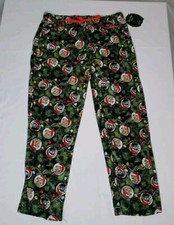 XL Rick and Morty Christmas Ornaments Men's Sleep Pants Green
