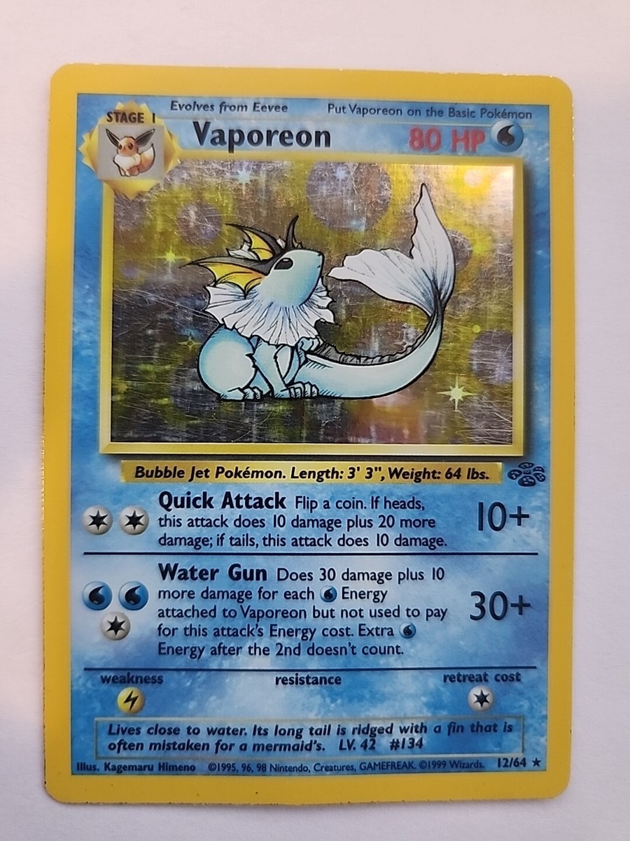 Vaporeon Holo Jungle Pokemon Card Base WOTC | eBay