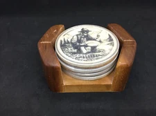 Kiana Alaskan Made Coasters & Holder Goldrush Mix- Gold Miner & Homestead VTG