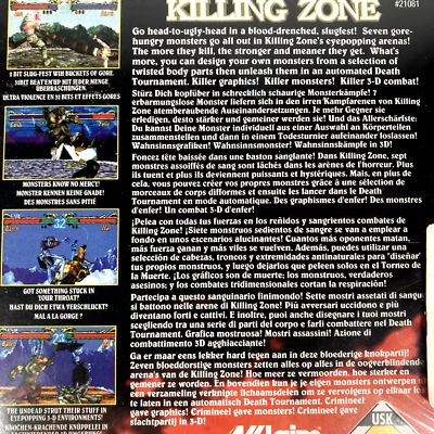 Killing Zone - PS1 Sans Notice Version PAL Euro PlayStation