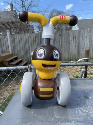 BUMBLE BEE 4 WHEELED BABY BIKE YELLOW AND BROWN UP TO 3 YEARS EXERCISE BALANCE