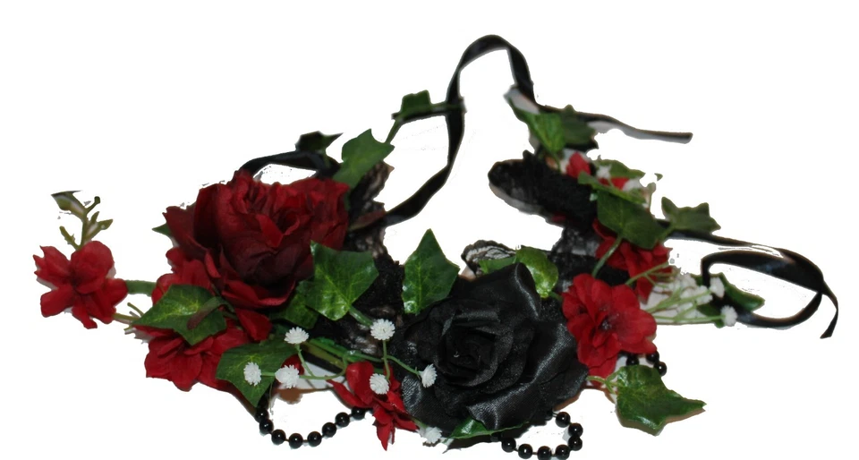 Adivino Gitano Victoriano Flor Corona Día de Muertos DOD Disfraz Accesorio Foto 3 de 4