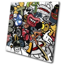 Grafitti Urban Street Grunge Illustration SINGLE TOILE murale ART Photo Print