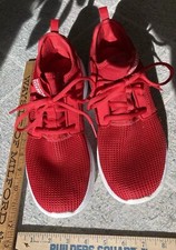 Skechers Red Lace-Up Sneakers Size 9.5 Mesh GoGa Mat Women's Memory Foam EUC