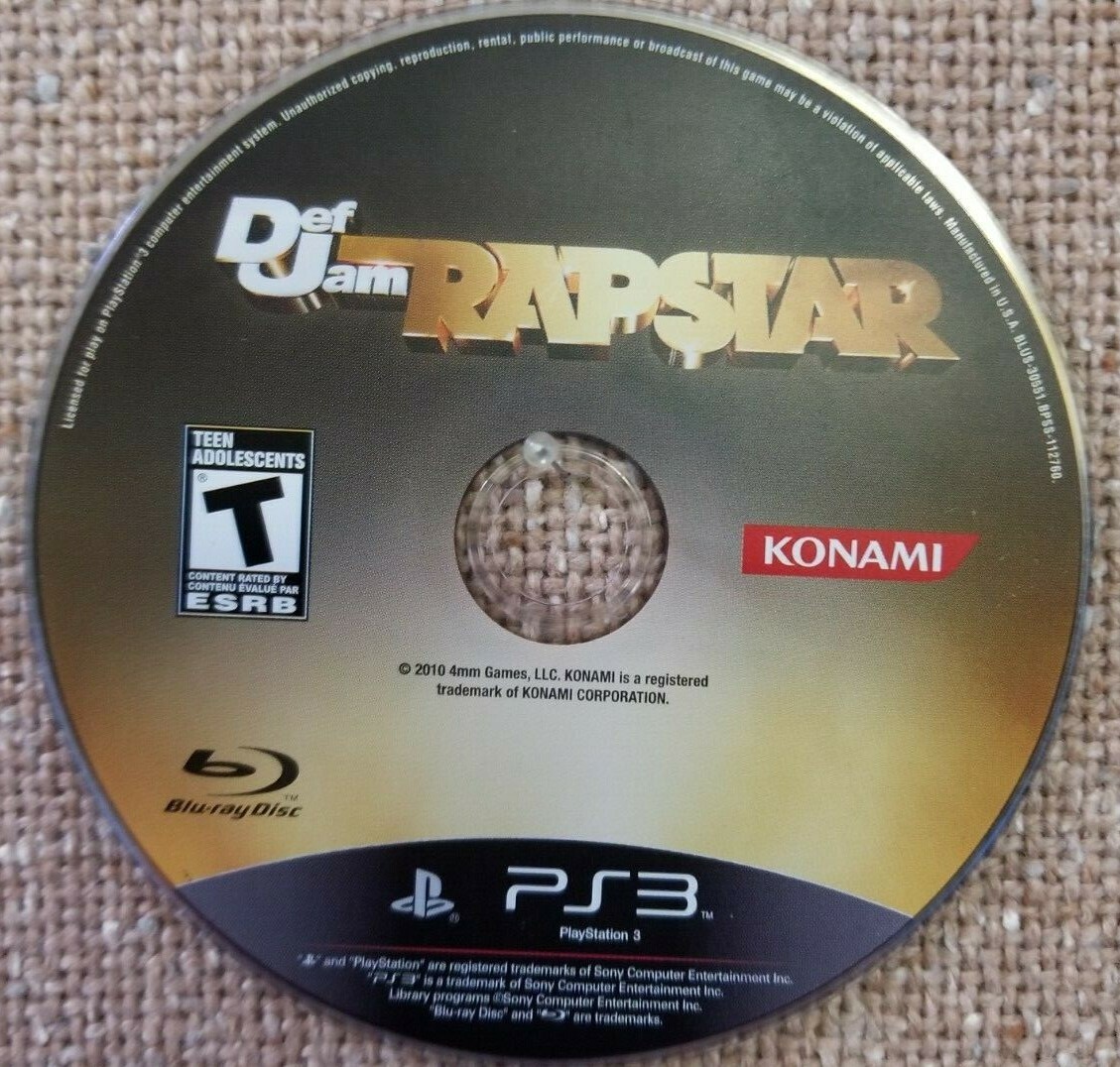 Jeu Def Jam Rapstar Pour PS3 - Version PAL Française, Bon état, Complet à Vérifier