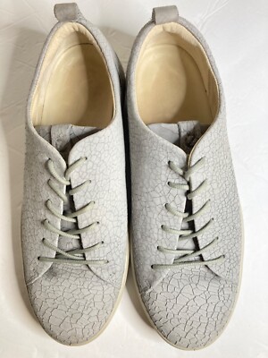 Ecco Womens Soft Sneakers Shoes Moonrock Gray Leather Lace Up Size 39 US 8