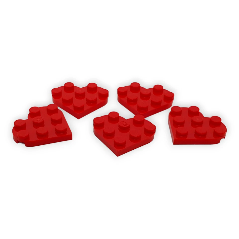 5x Lego Herz Platten 3x3 Noppen Rot 39613 Liebe Liebeserklärung Paare NEUWARE - Bild 3 von 4