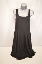 NWT Quince Tencel Jersey Fit & Flare Mini Black Dress Size Medium