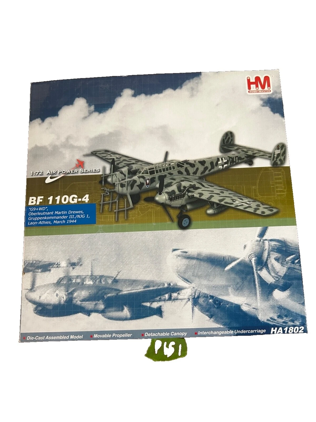 Fabricación de colección escala 1:72 Hobby Master Diecast aviones militares