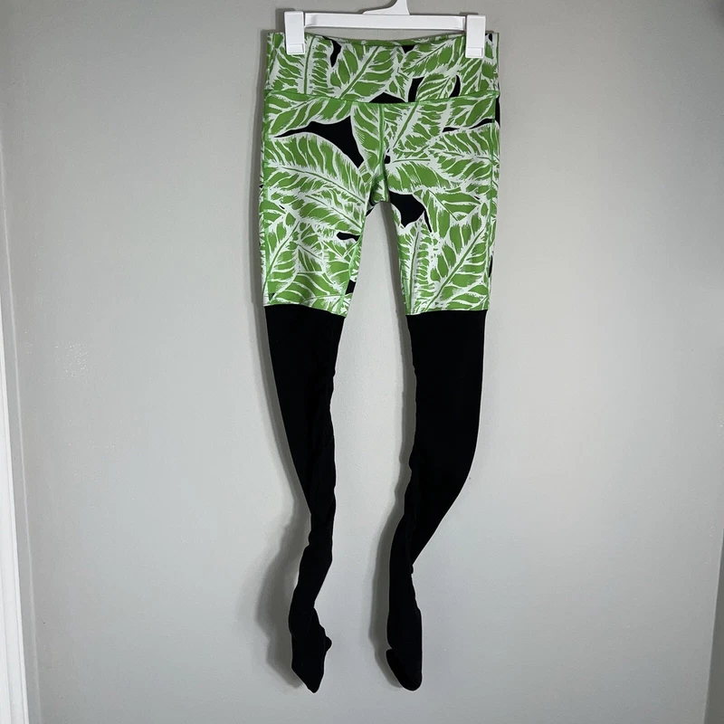 alo-yoga goddess palm beach print high rise ruched leggings