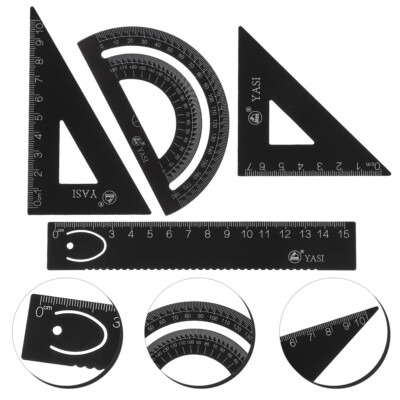 Scale Class Drawing Ruler Protractor Triangle Ruler for Class Geometry School