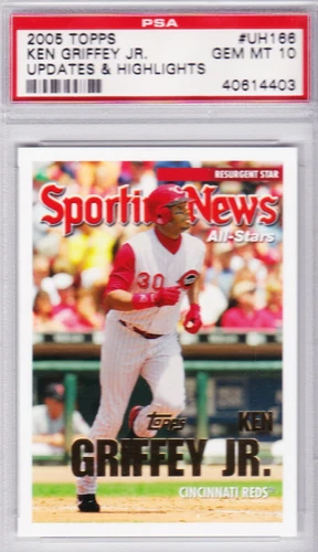 2005 Topps Ken Griffey Jr. PSA 10 Updates & Highlights Baseball Card #UH166 Mint