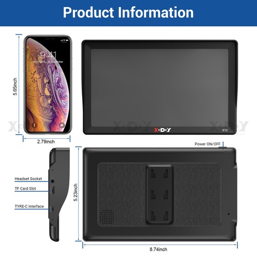 XGODY 9" GPS Navigation Sat Nav for Truck Car Free Lifetime 2D 3D AU Map Updates - Picture 14 of 15