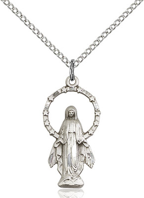 925 Sterling Silver Our Lady Grace Miraculous Virgin Mary Medal ...