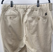 Polo Ralph Lauren Men  s Khaki Chino Pants Size 34x30 Flat Front Pony Logo