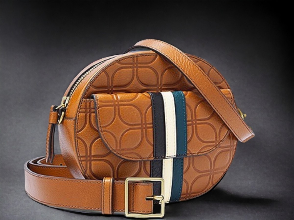 NWT Fossil Serena Saddle Brown Leather Crossbody Belt Bag  display picture 1