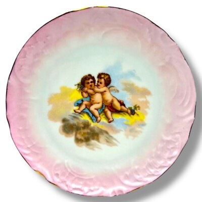Antique  Victoria  Schmidt & Co. ? Cherub Collector Plate Dates end-1800s
